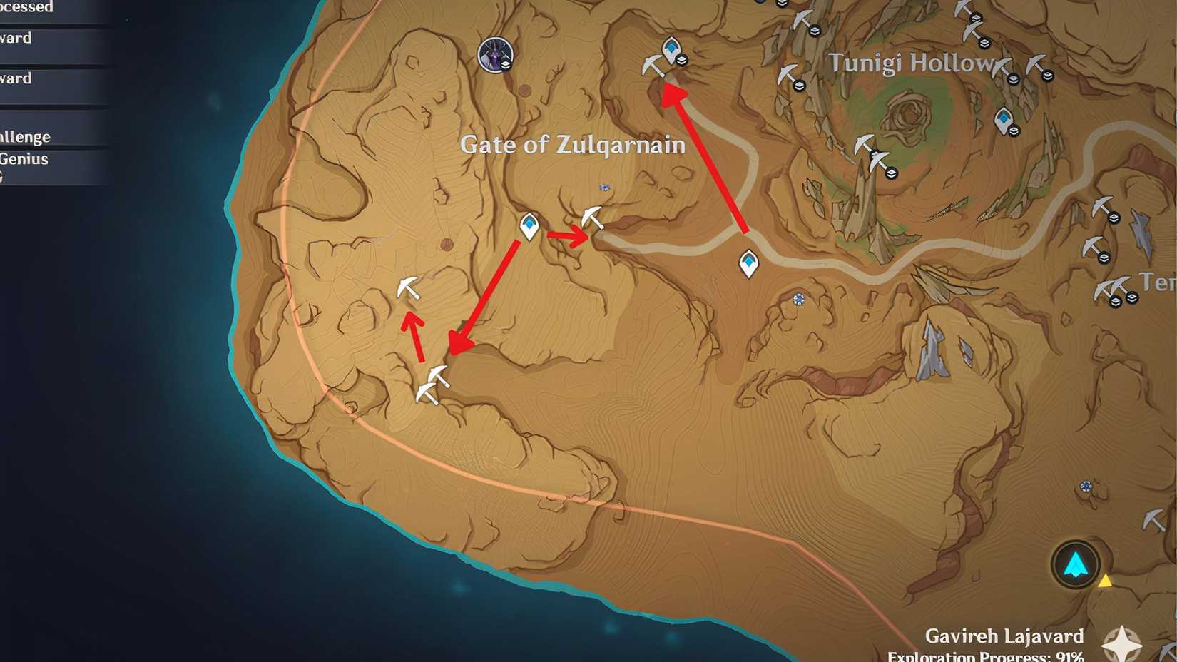 Genshin Impact Trishiraite location - Gate of Zulqarnain
