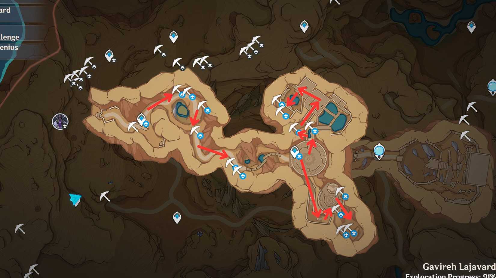 Genshin Impact Trishiraite location - Hangeh Afrasiyab