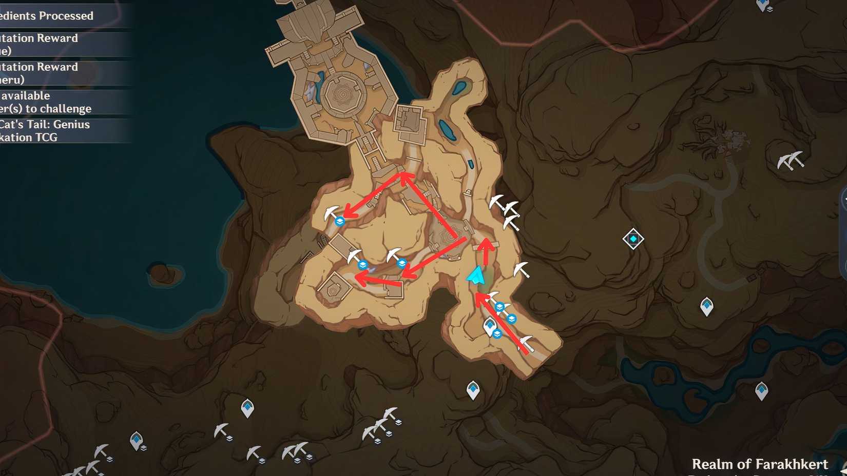 Genshin Impact Trishiraite location - Madinat al-Nuhas