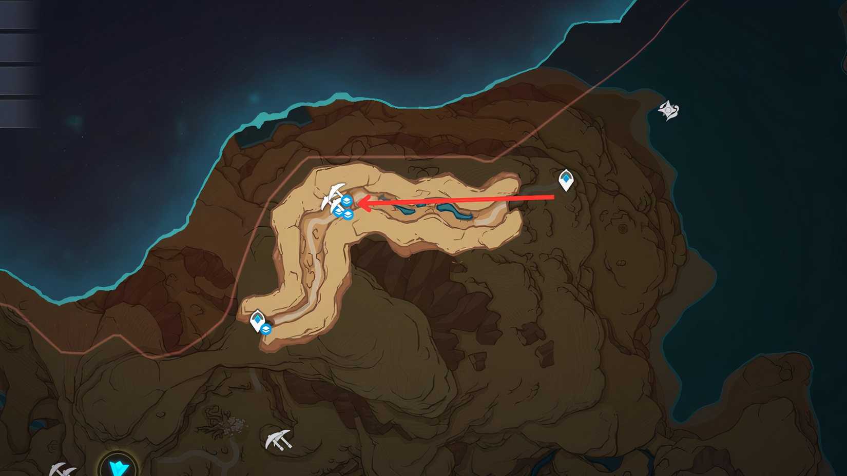 Genshin Impact Trishiraite location - north of Hills of Barsom