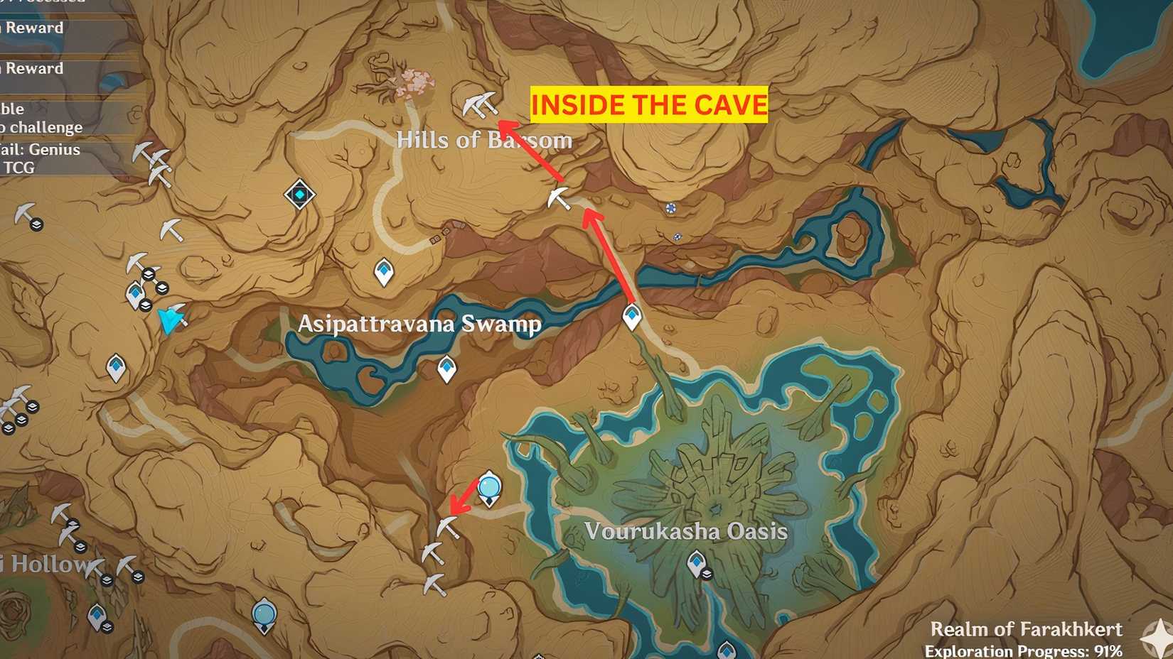 Genshin Impact Trishiraite location - Vourukasha Oasis
