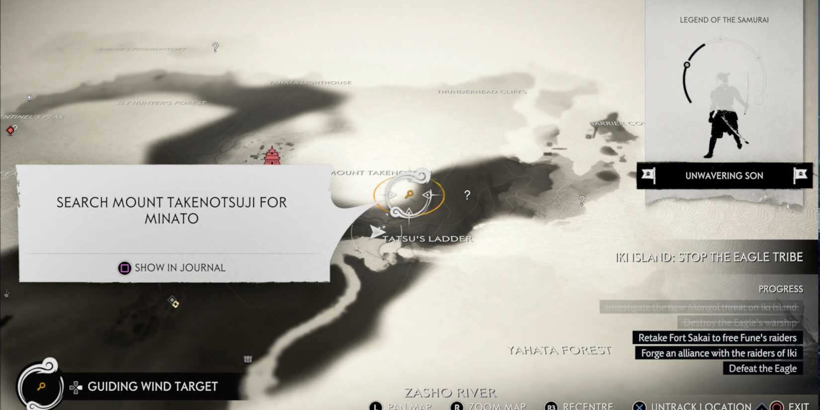 Ghost of Tsushima Finding Minato on the map