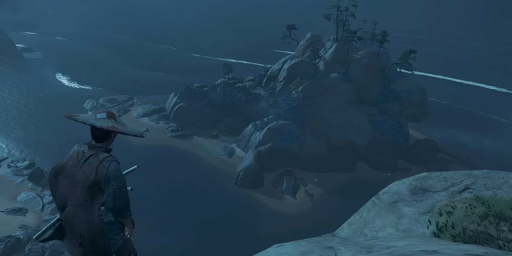 Ghost of Tsushima - Jin looking over Uchitsune