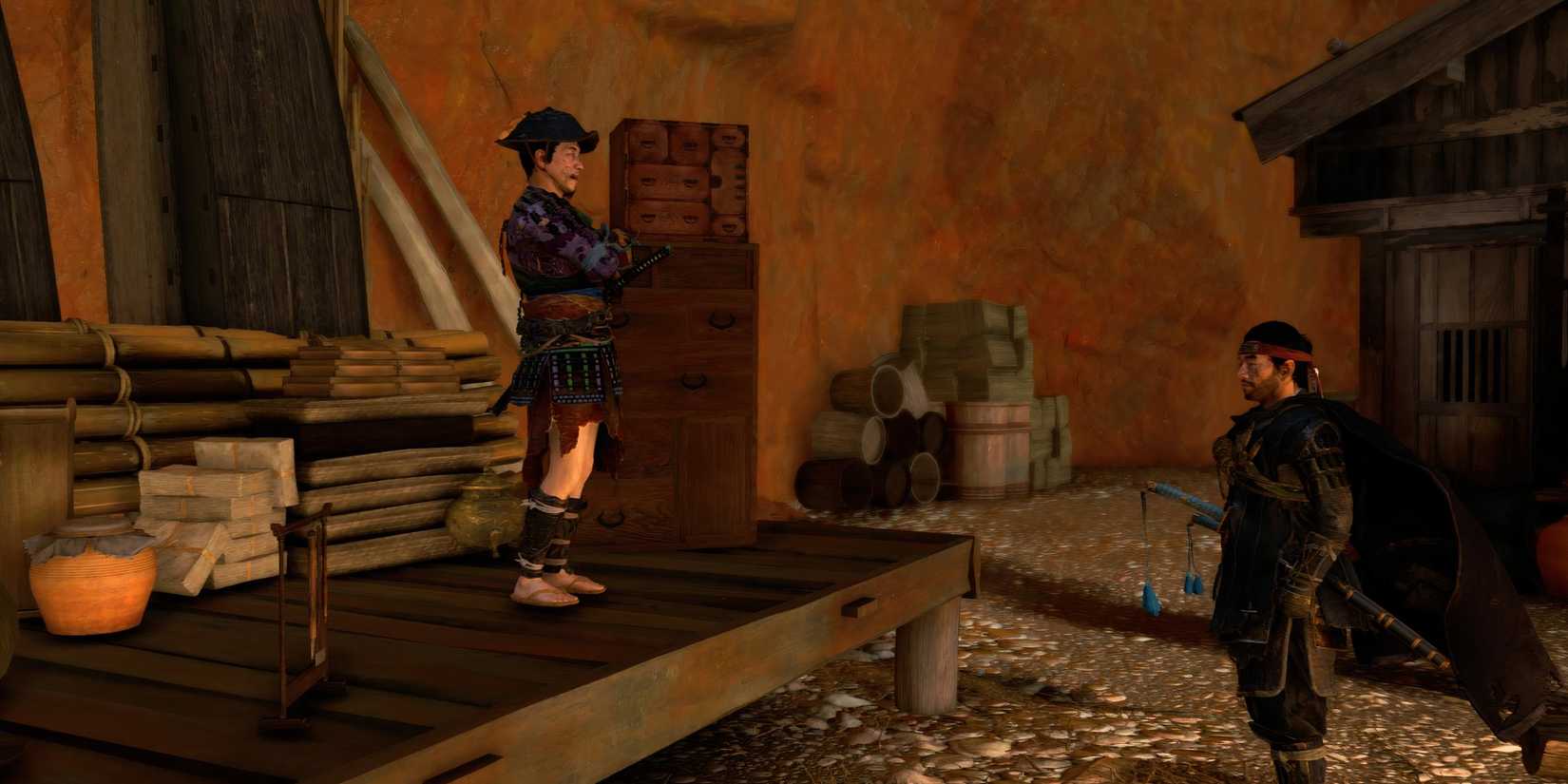 Ghost of Tsushima Jin speaking to Kashira