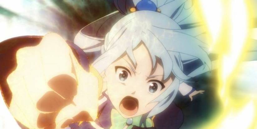 Aqua performing God Blow in Konosuba