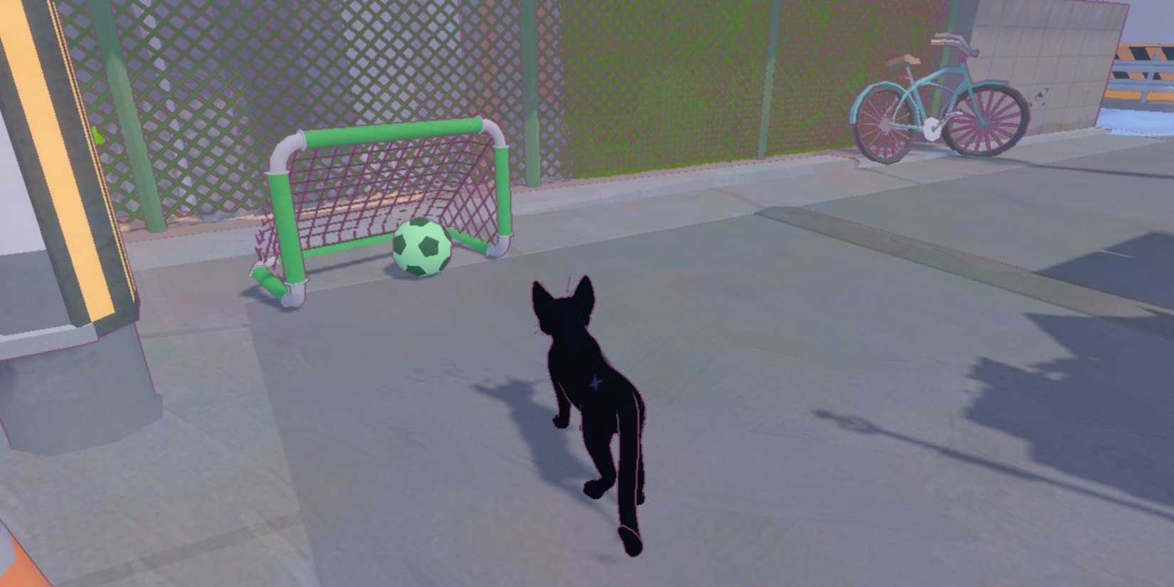 green soccer goal little kitty big city
