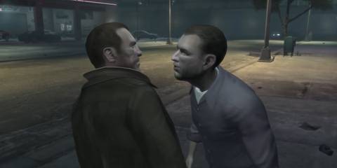 GTA 4 Eddie Low and Niko talking in the street