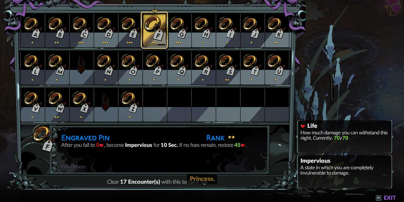 Hades 2 - Moros Engraved Pin