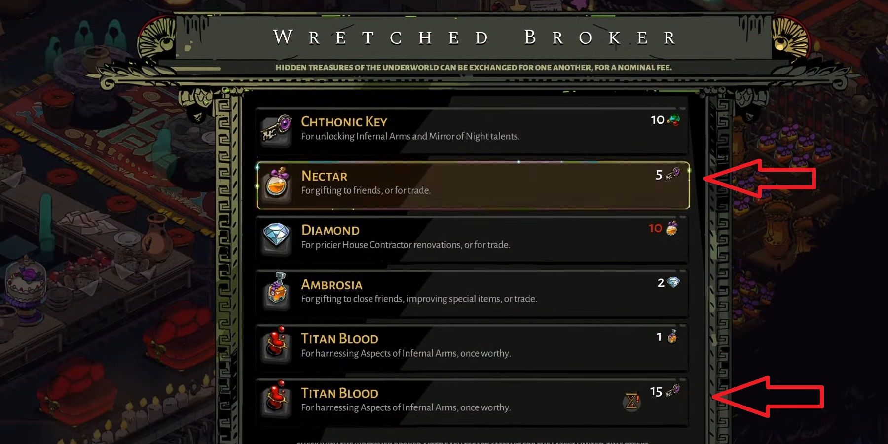 hades wretched broker trading chthonic keys