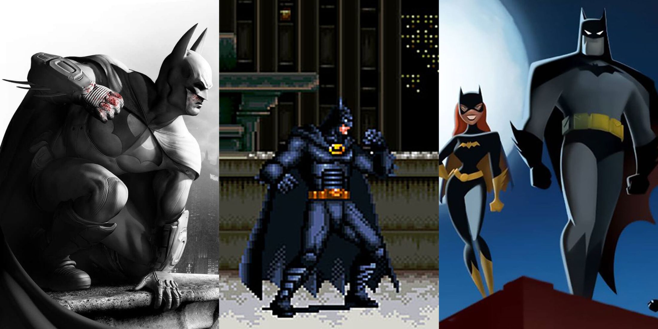 A split image of the hardest Batman games