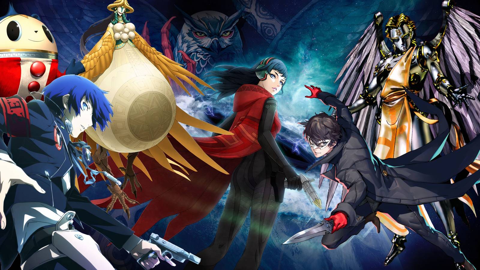 A collage of different characters from the Megami Tensei Subseries