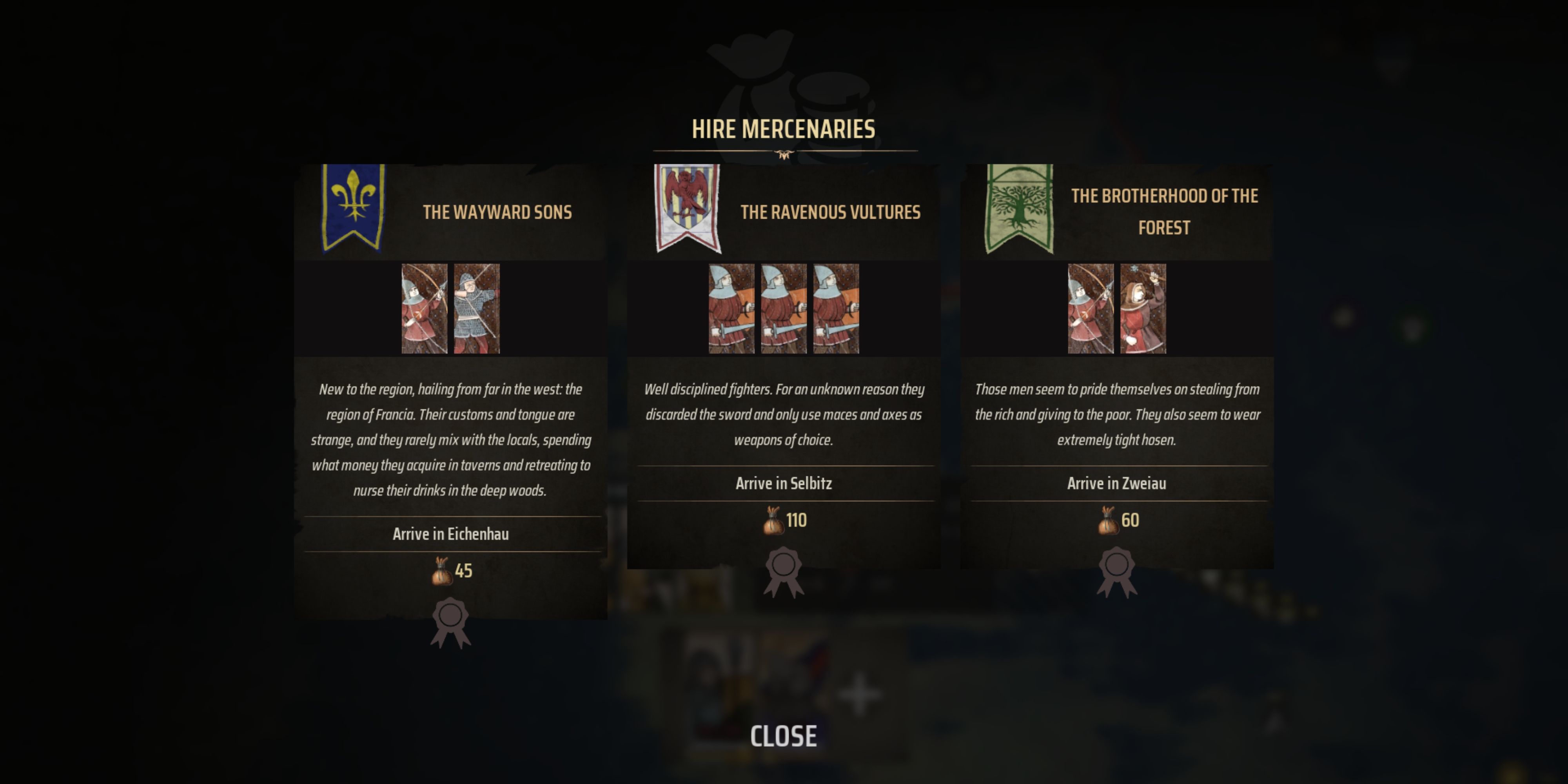 hiring mercenaries in manor lords