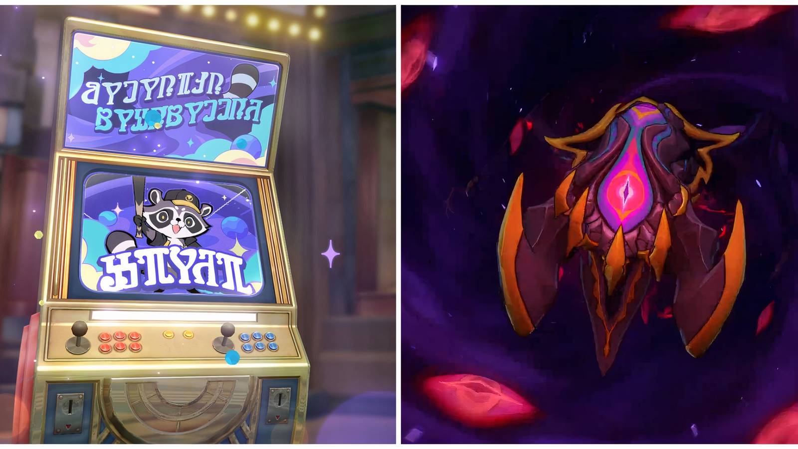 Split image of The Legend of the Galactic Baseballer event and the Something Unto Death boss in Honkai Star Rail