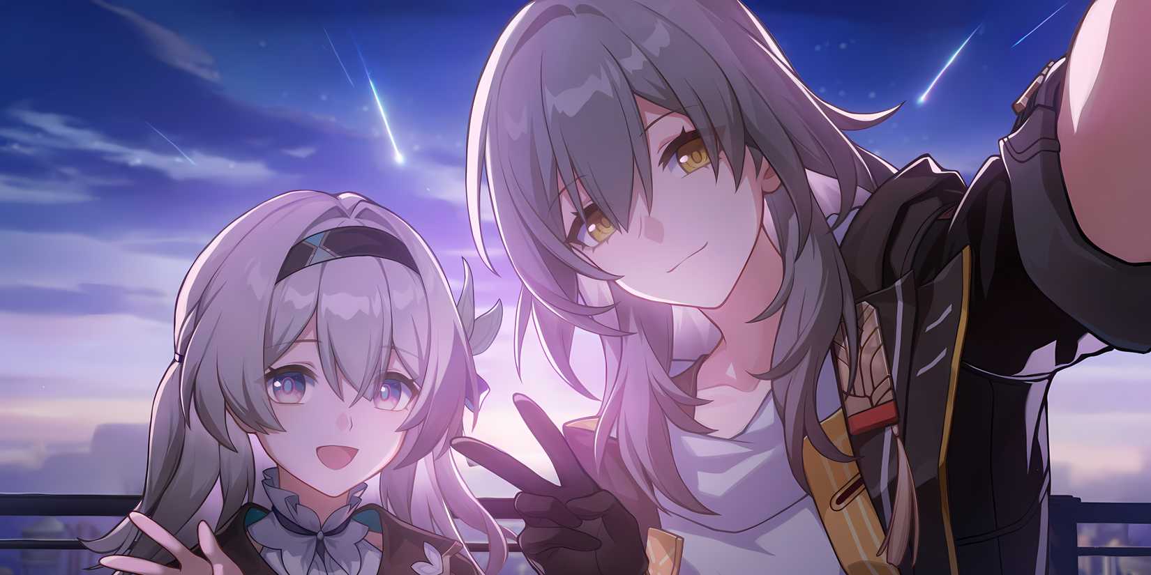 A screenshot from Honkai: Star Rail showing the Female Trailblazer and Firefly.