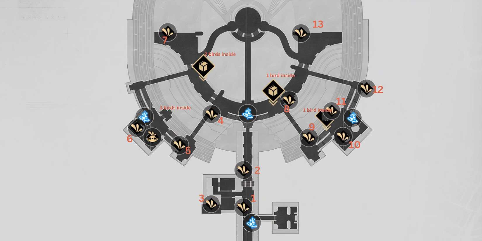 Honkai_ Star Rail – Penacony Grand Theater Dreamscape Origami Birds Map