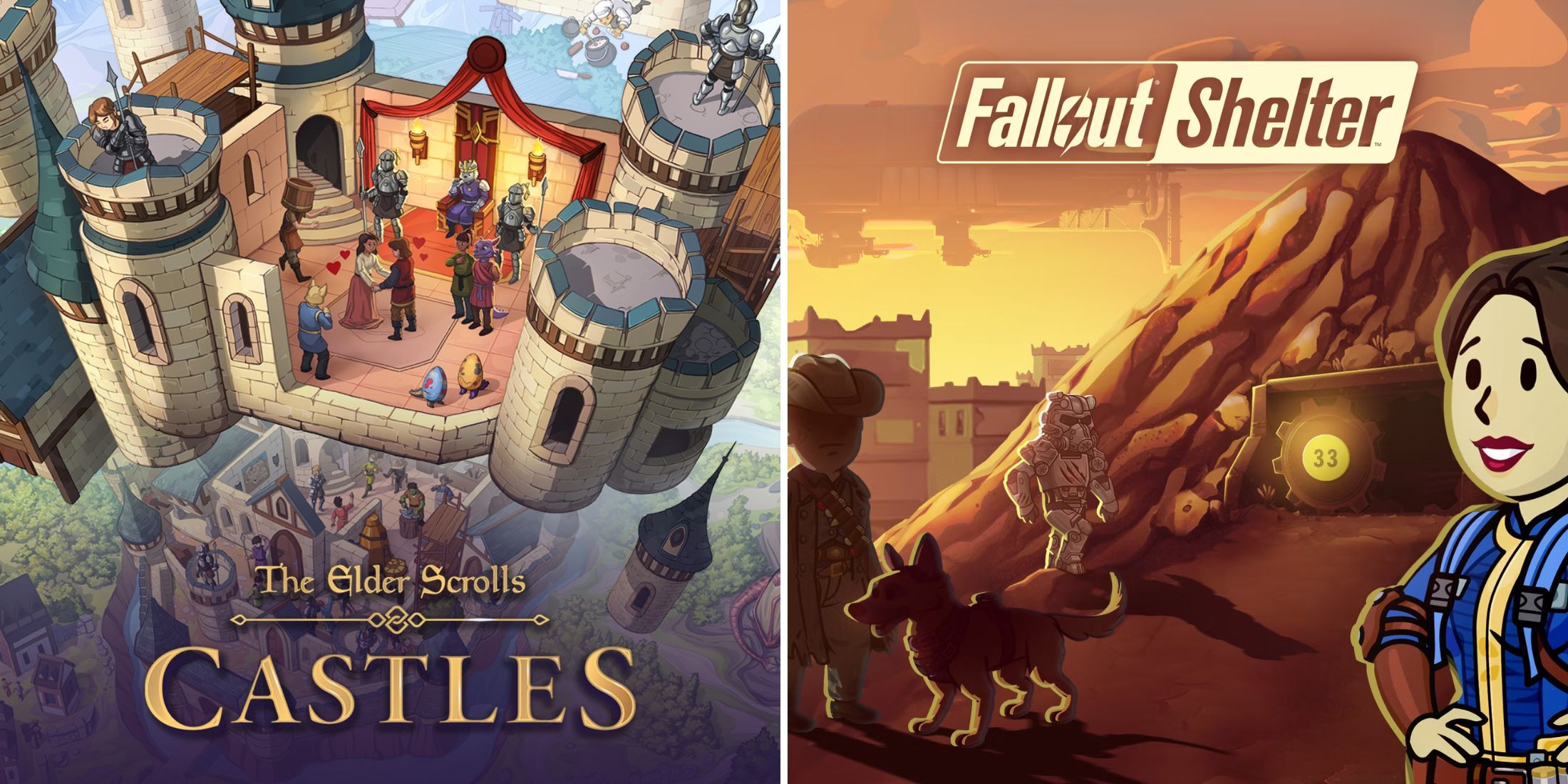 The Elder Scrolls: Castles and Fallout Shelter Official Cover Art