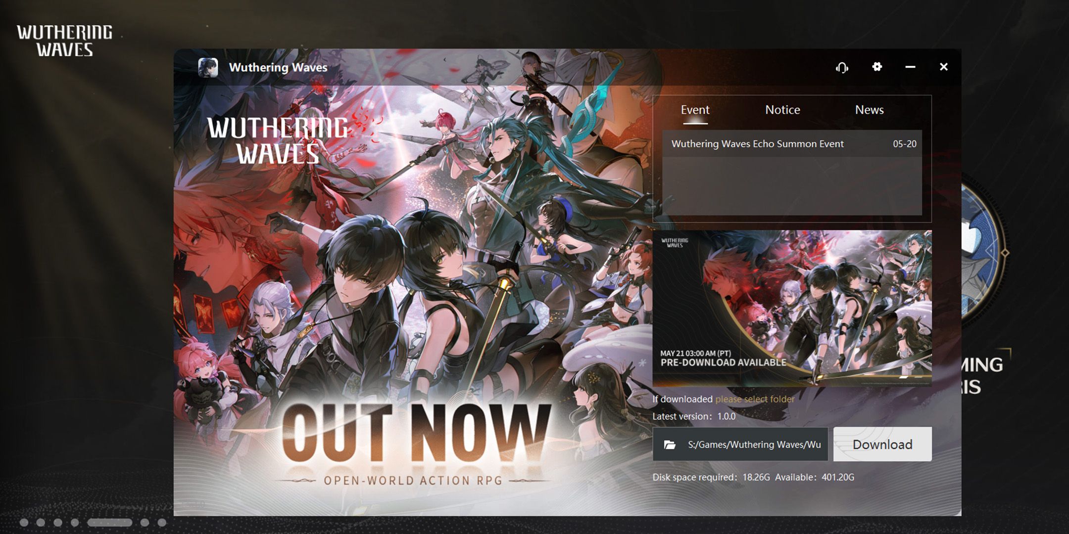 how to download and pre-download wuthering waves with wuthering waves launcher