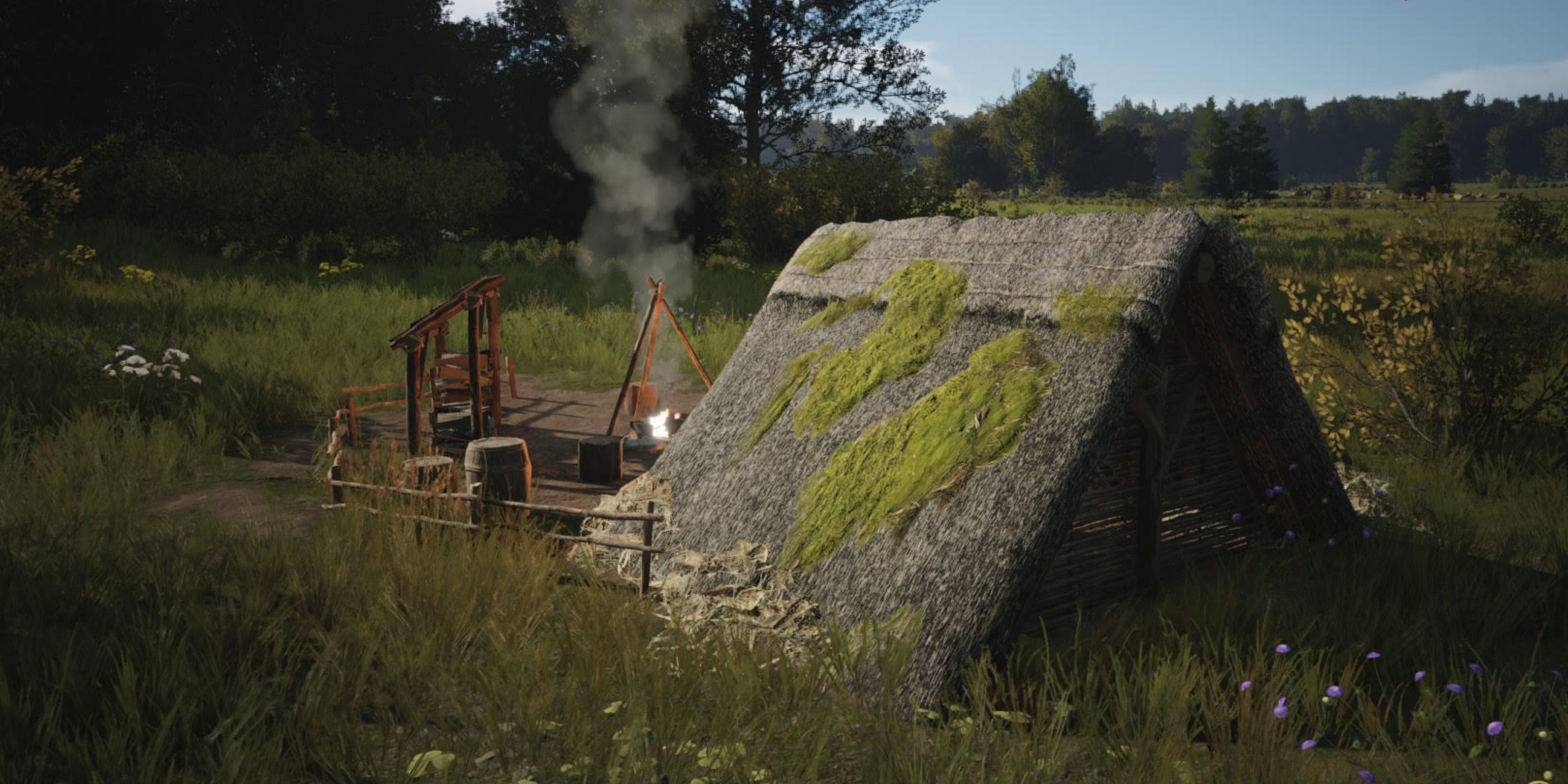 A woodcutter's lodge in Manor Lords