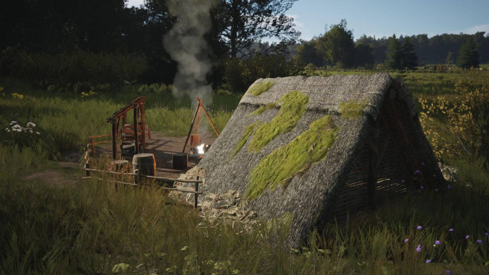 A woodcutter's lodge in Manor Lords