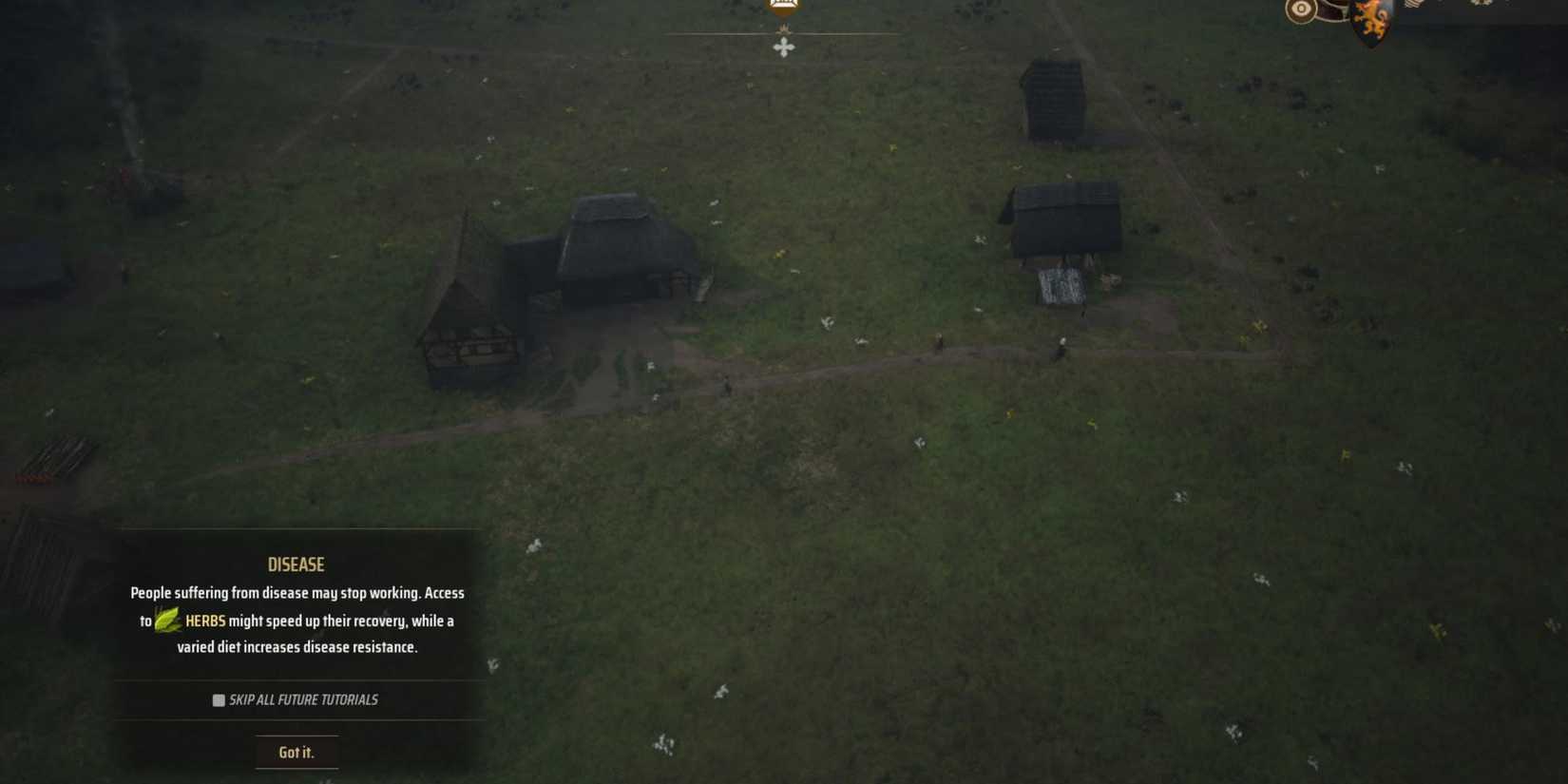 Disease pop-up in Manor Lords