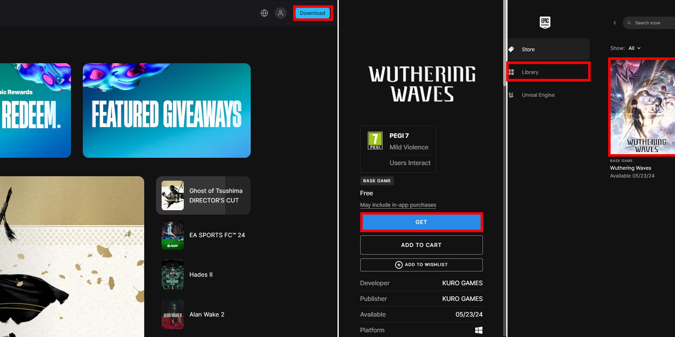 how to pre-download wuthering waves with epic games launcher