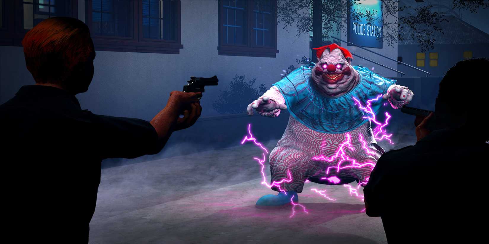 Human Attacking a Klown in Killer Klowns From Outer Space