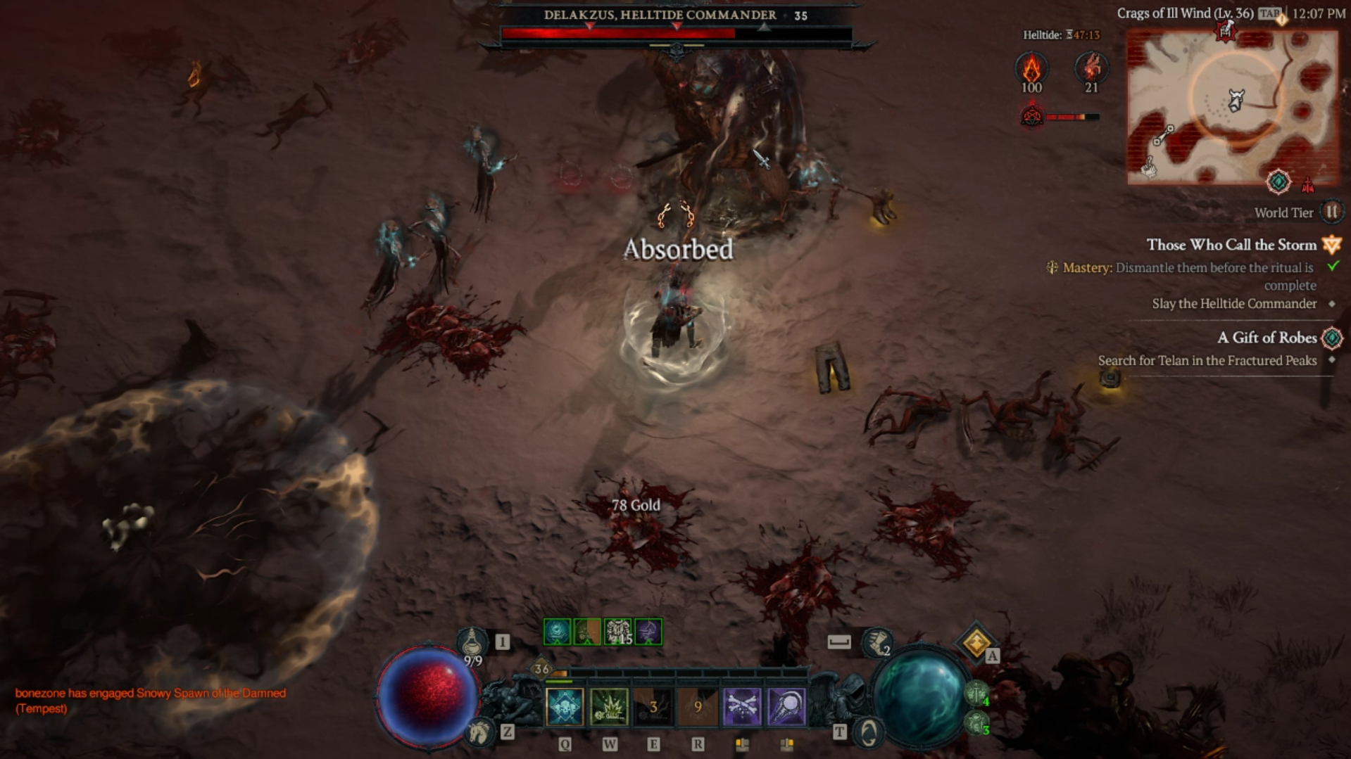 Fighting a Helltide Commander in Diablo 4