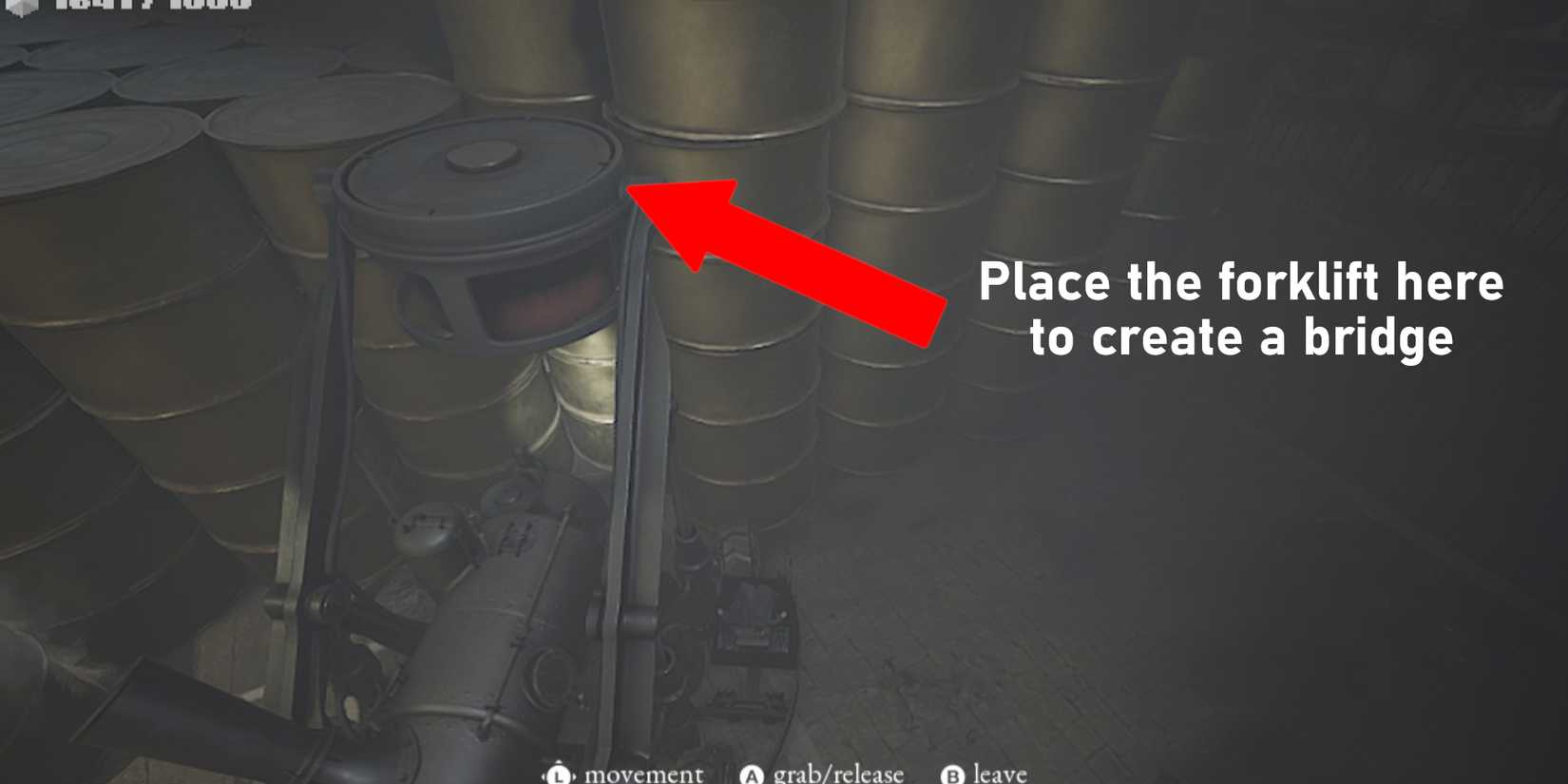 Indika creating a bridge using the forklift