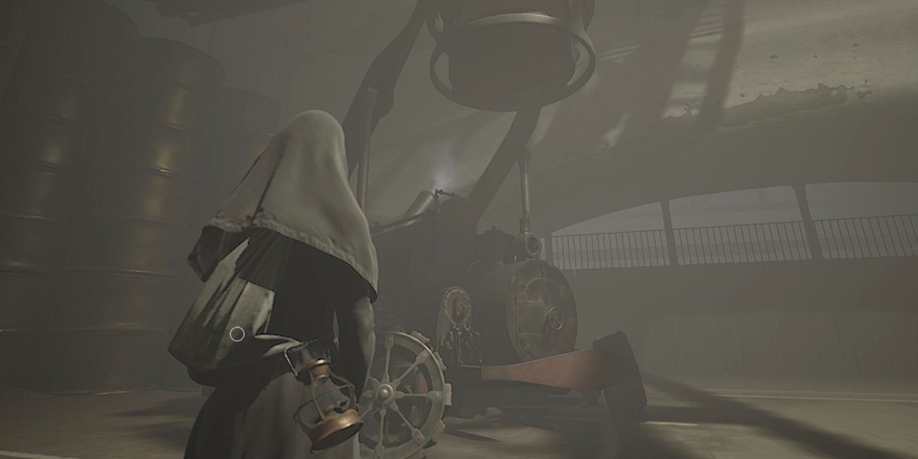 Indika standing in front of the forklift