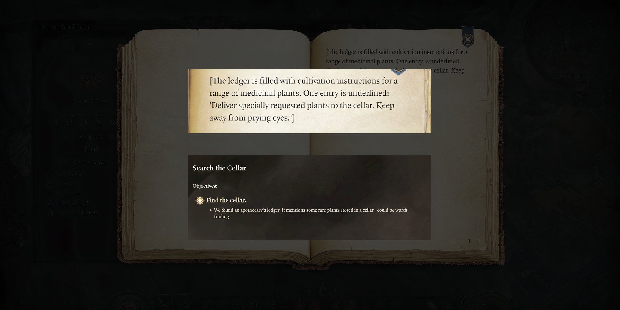 Interacting with a book and the Quest it unlocks