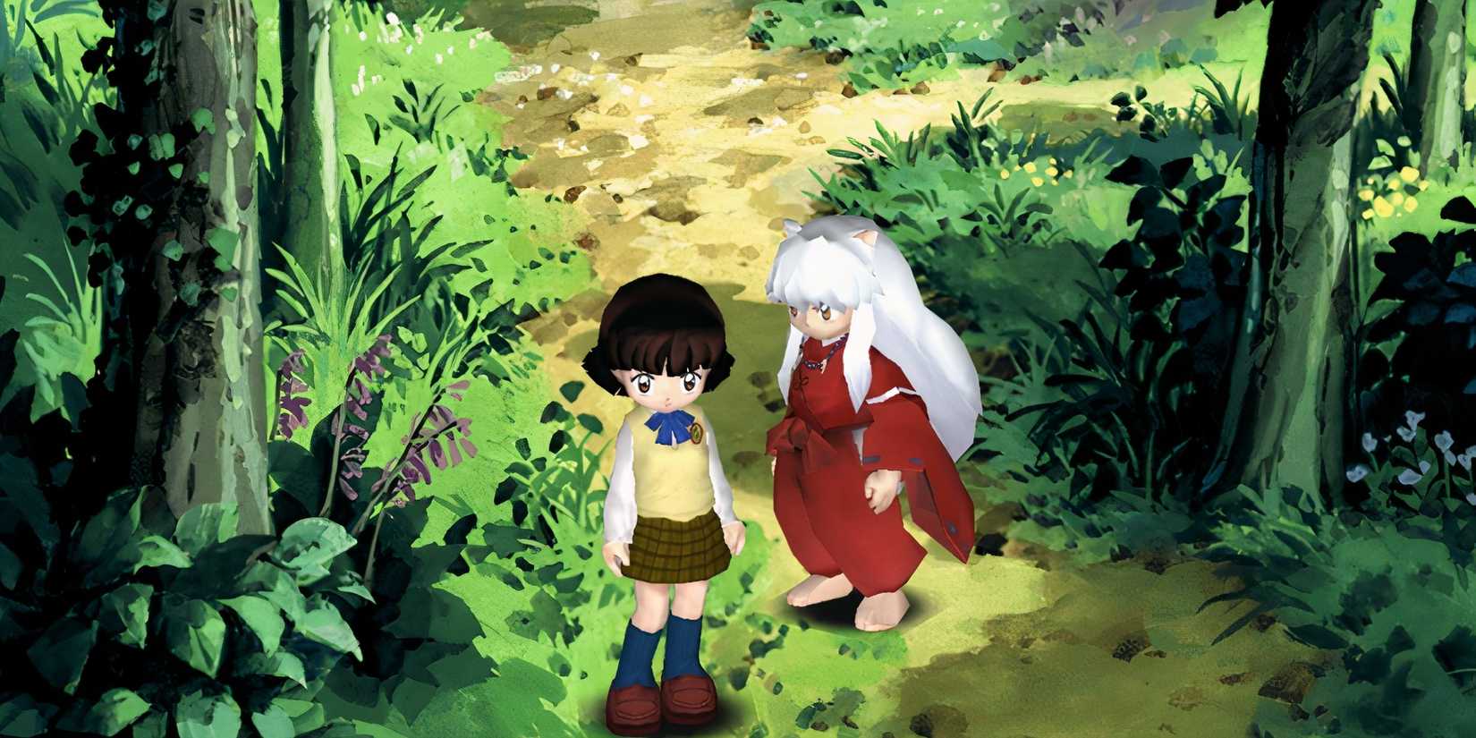 Higurashi Kagome and Inuyasha standing