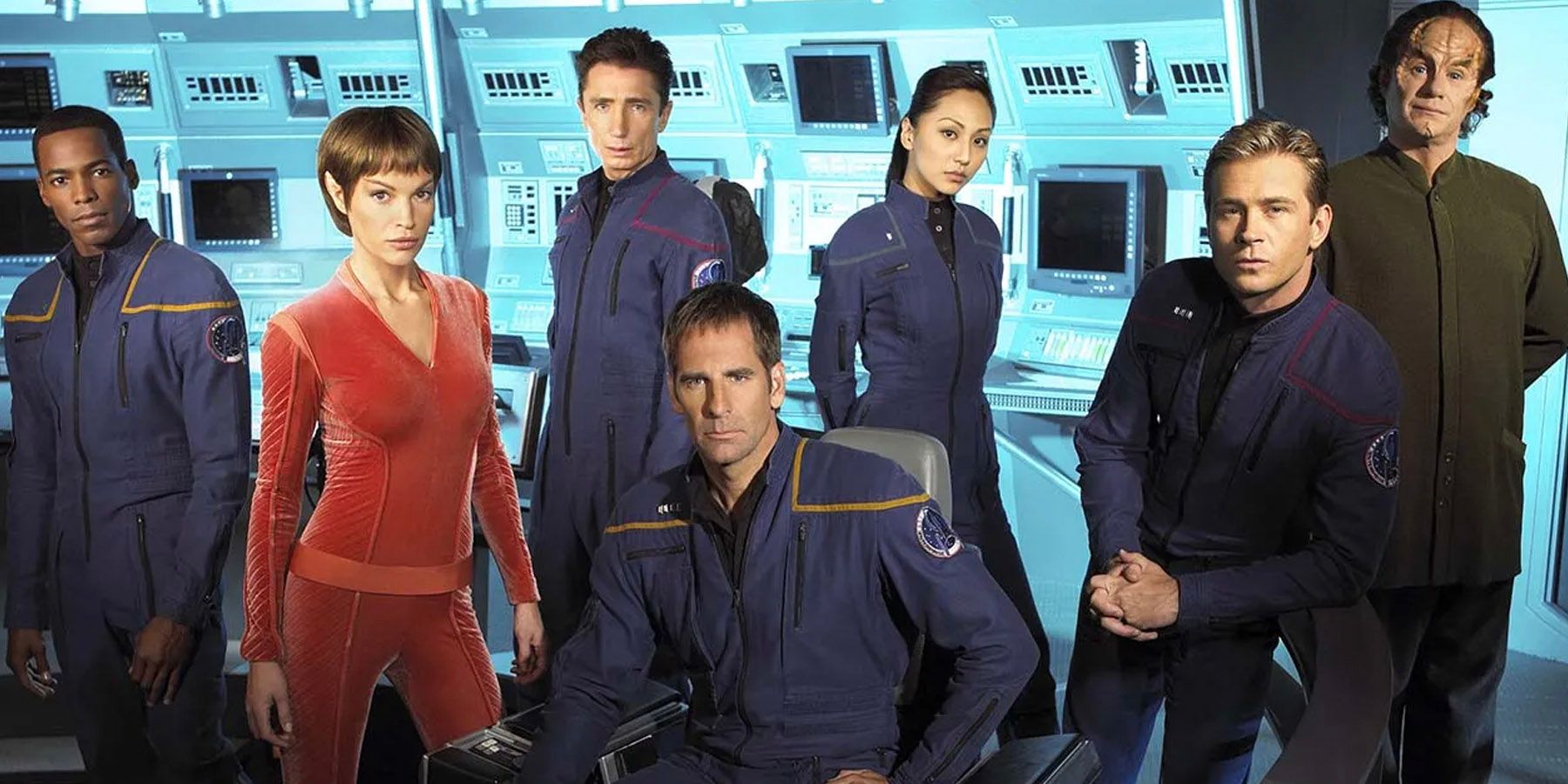 Jonathan Archer and the Enterprise Bridge Crew
