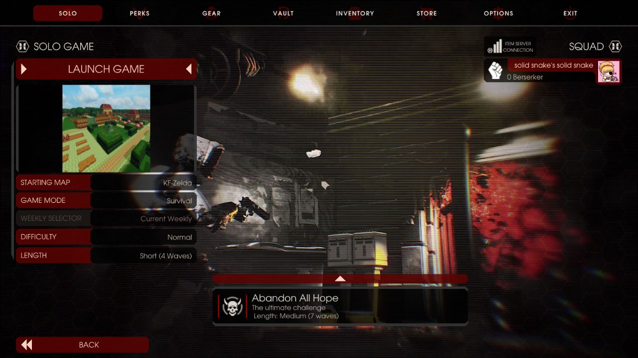 Image of the modded map on the main menu in Killing Floor 2