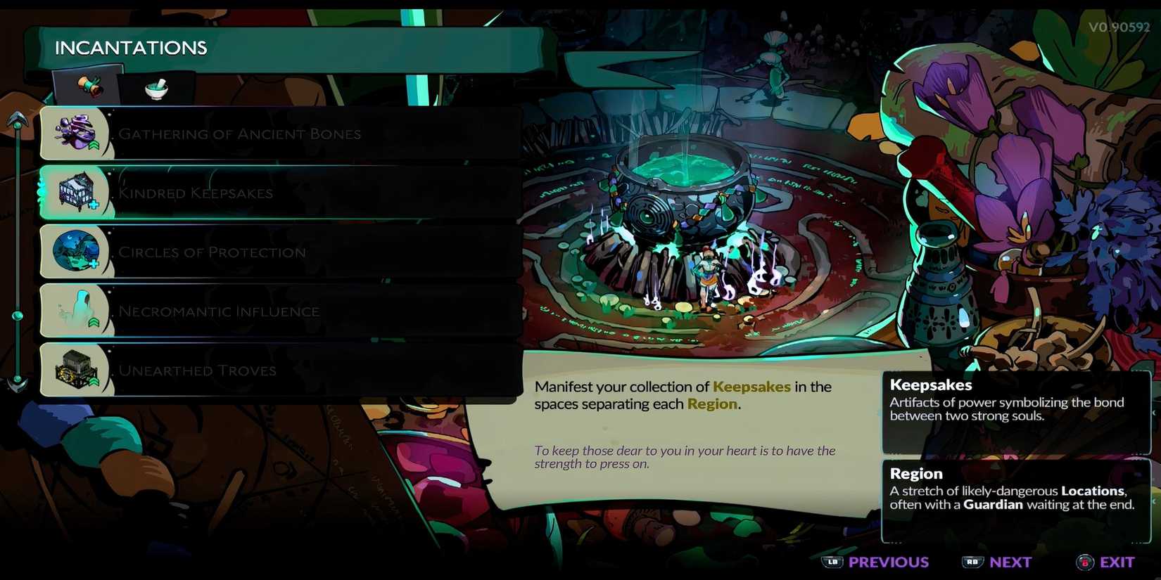 Kindred Keepsakes incantation in Hades 2