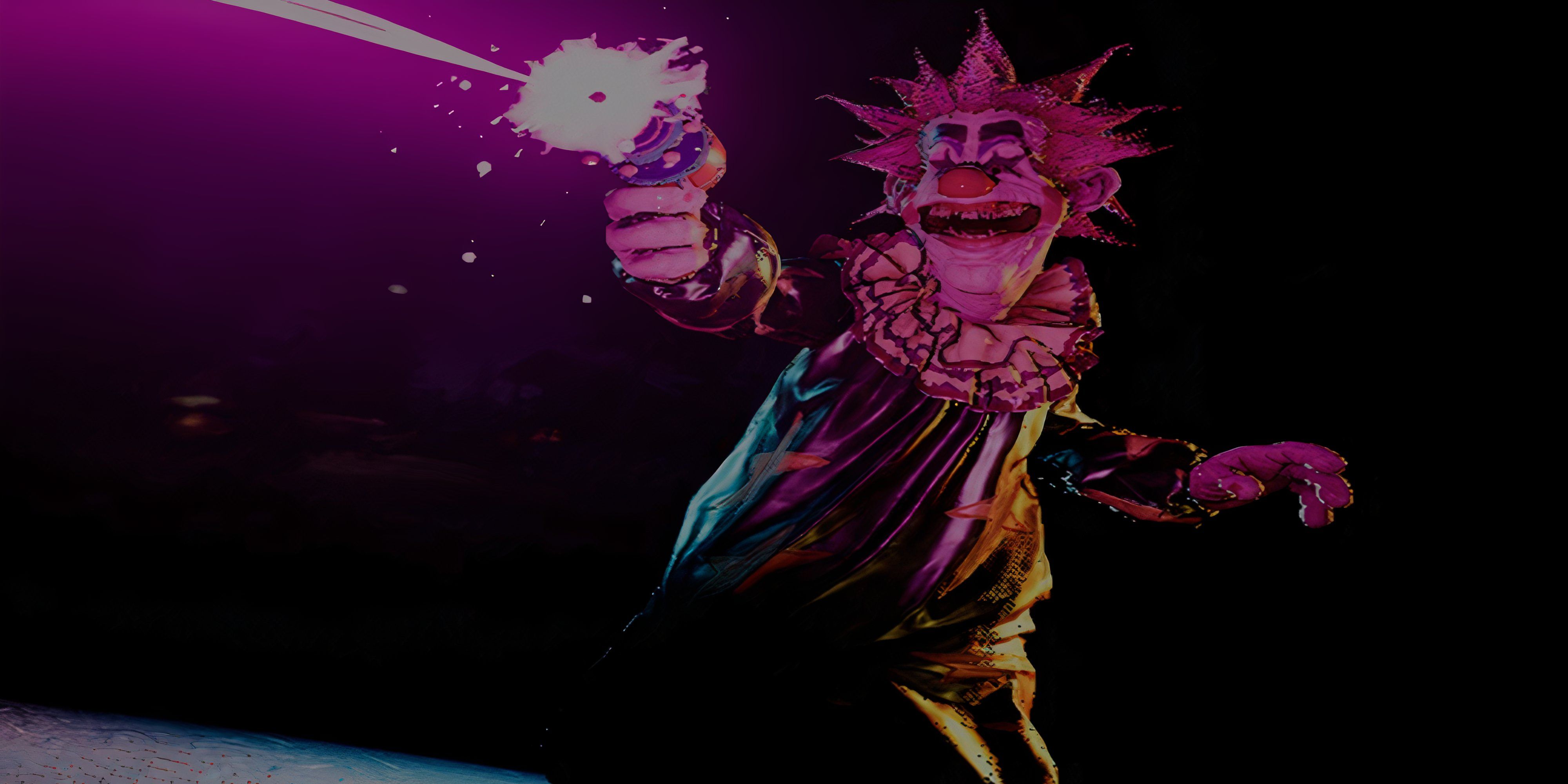 Klown Shooting Cotton Candy Raygun in Killer Klowns From Outer Space