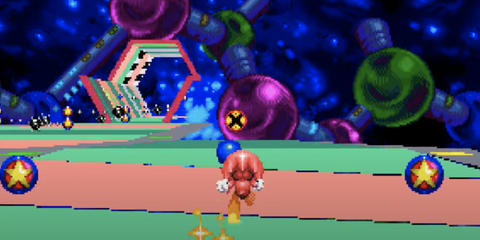 knuckles in a special stage in knuckles' Chaotix
