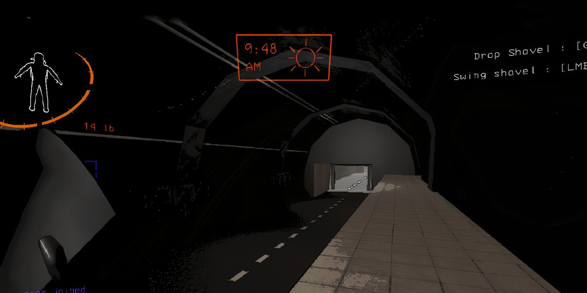 An exterior view of the modded moon called Secret Labs, a tunnel with entrances to the factory interior