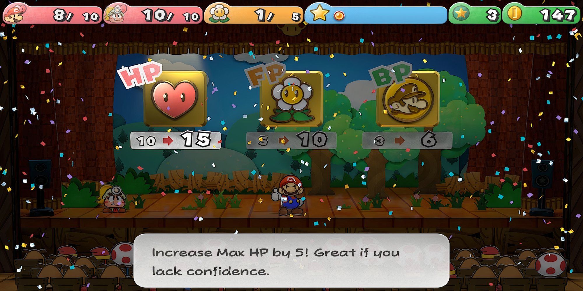 Leveling up in Paper Mario The Thousand-Year Door