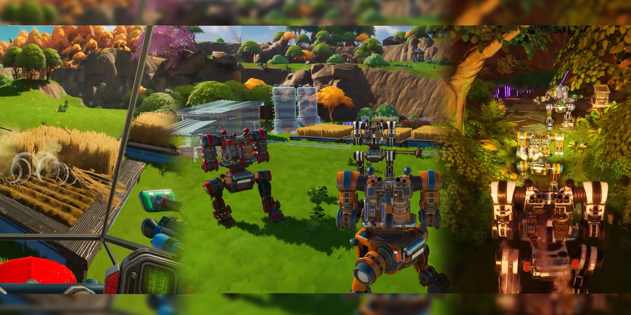 Lightyear Frontier single player and co-op farming sim control a mech while farming