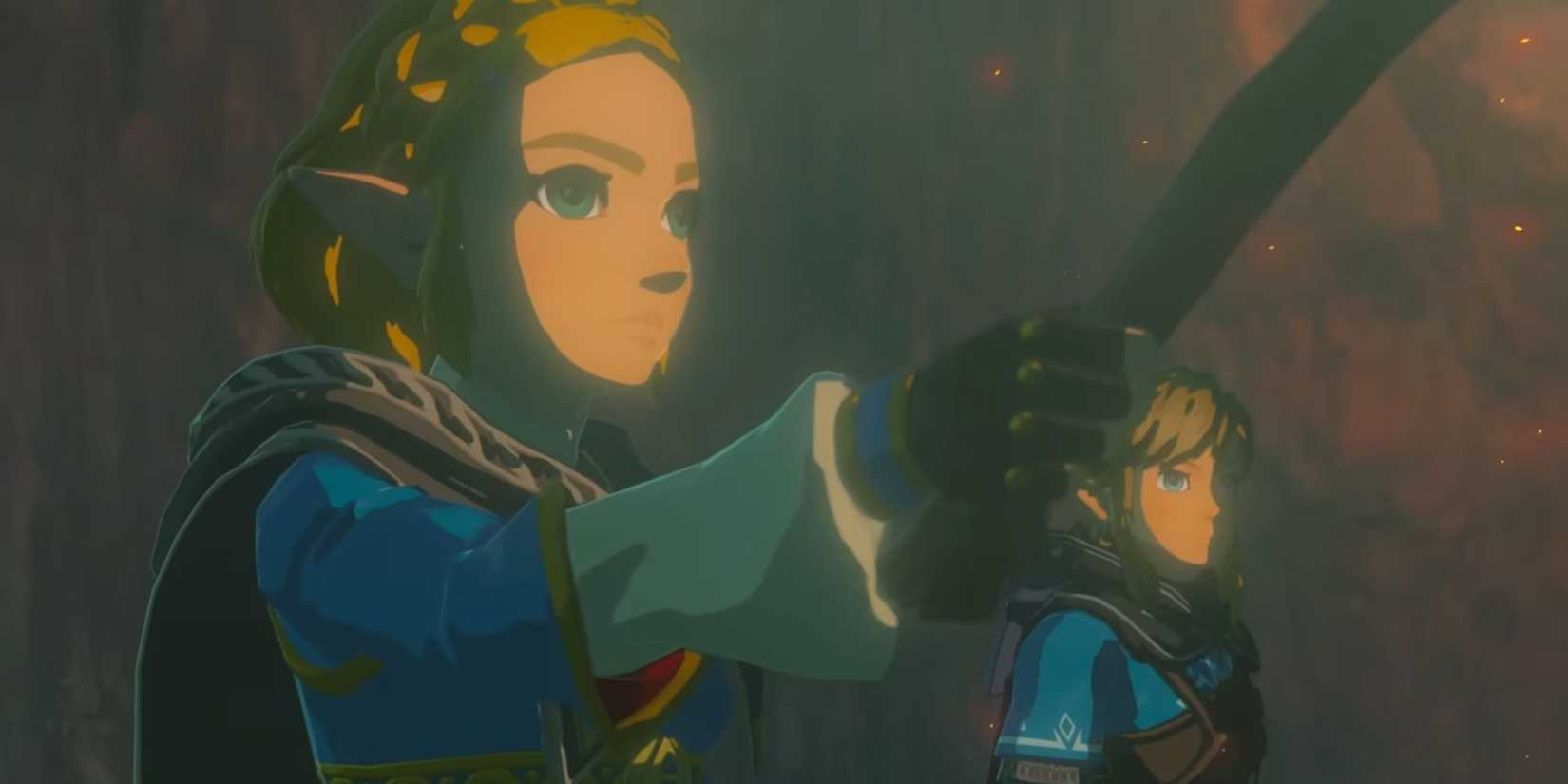 Link and Zelda find Ganondorf in the reveal trailer for Tears of the Kingdom.