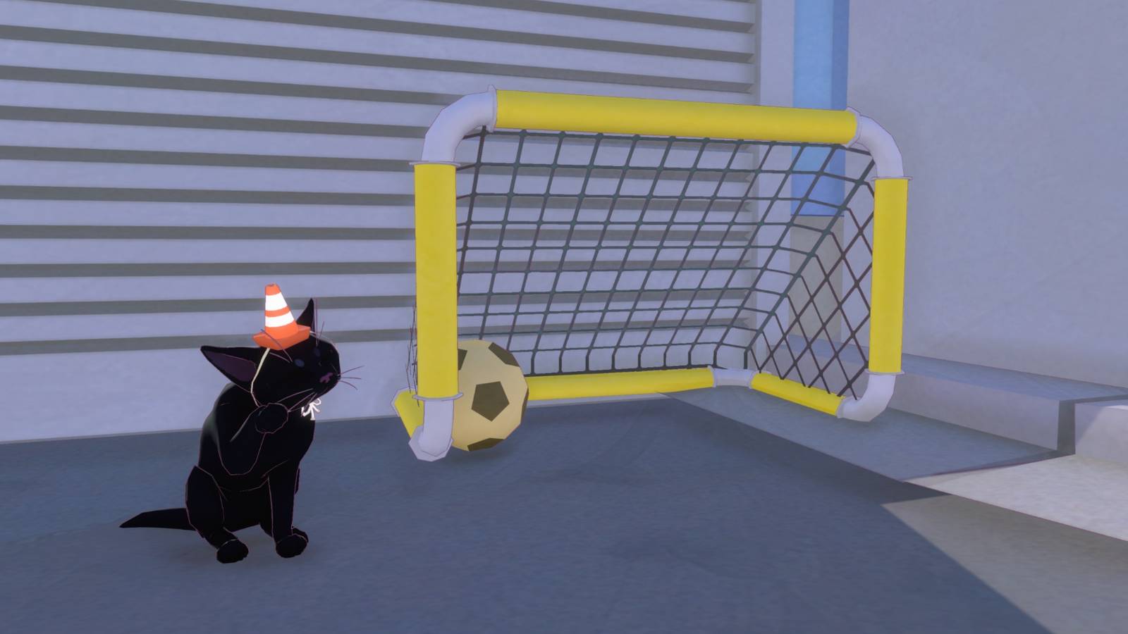 little kitty big city yellow soccer goal