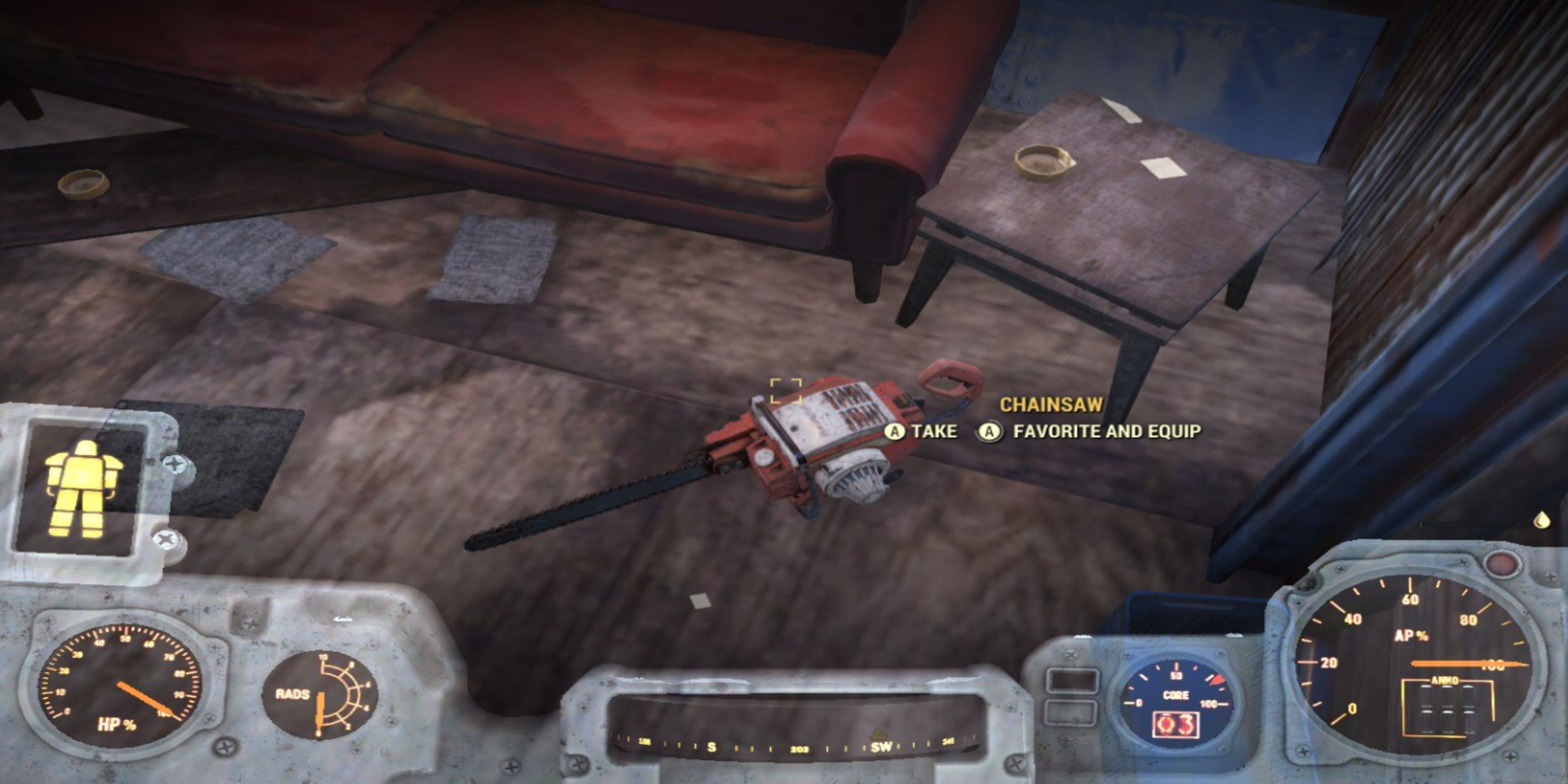 Looting a chainsaw from the metal dome in fallout 76