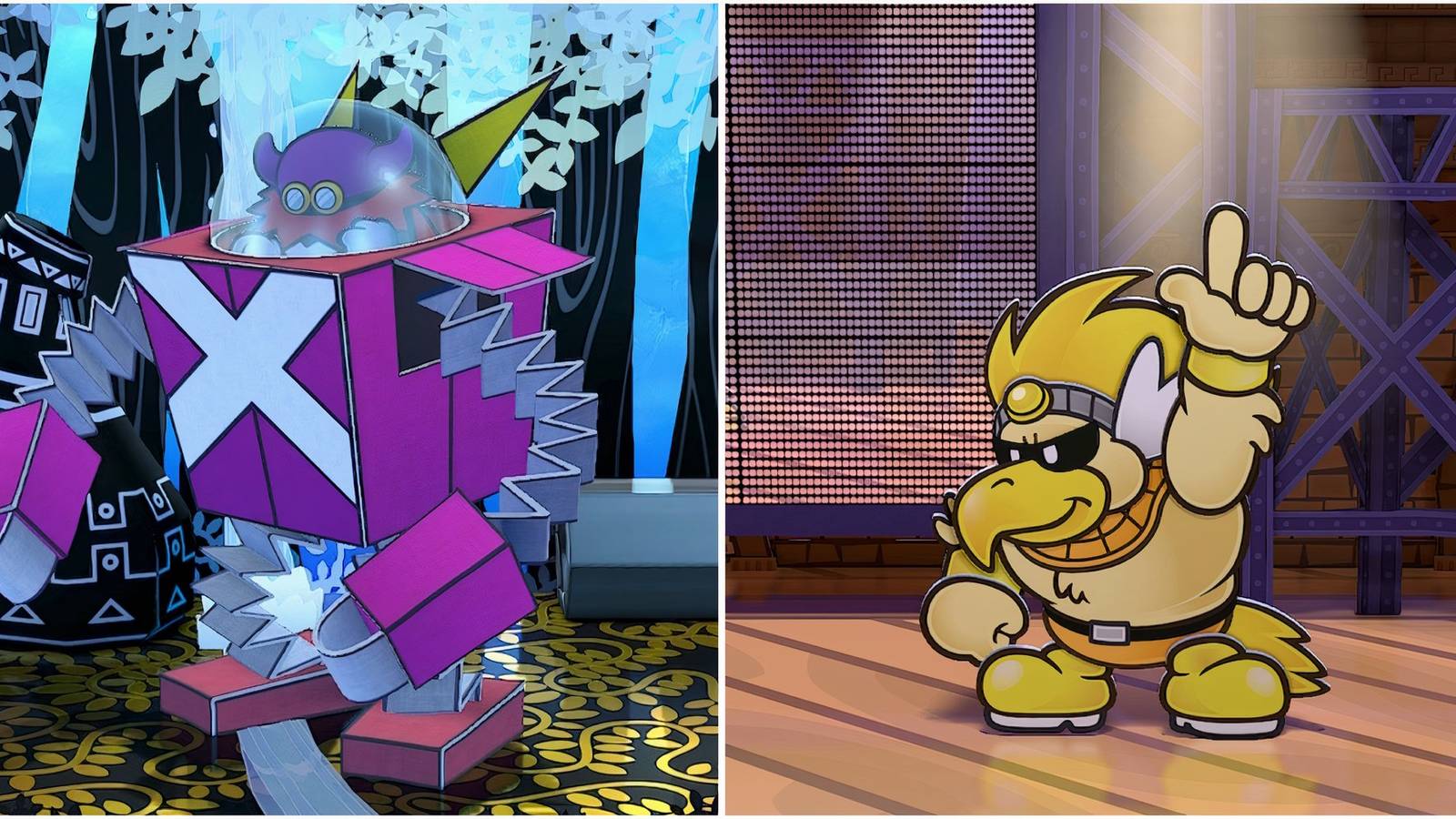 Magnus von Grapple and Rawk Hawk in Paper Mario The Thousand-Year Door