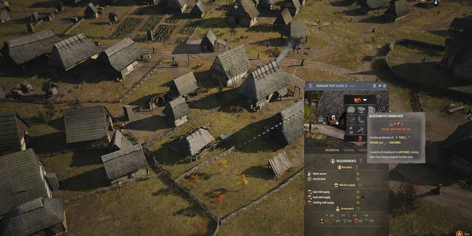 Showcasing extension of burgage plot to blacksmith