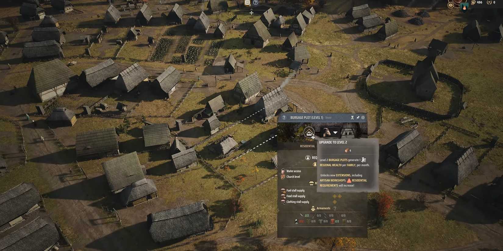 Upgrading burgage plot to level 2 for extension into blacksmithing