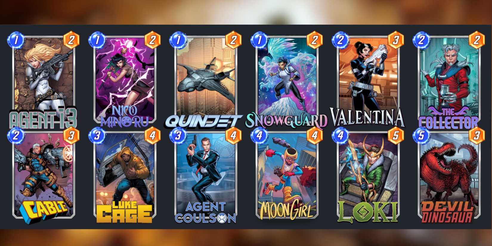 best cards for valentina in marvel snap.
