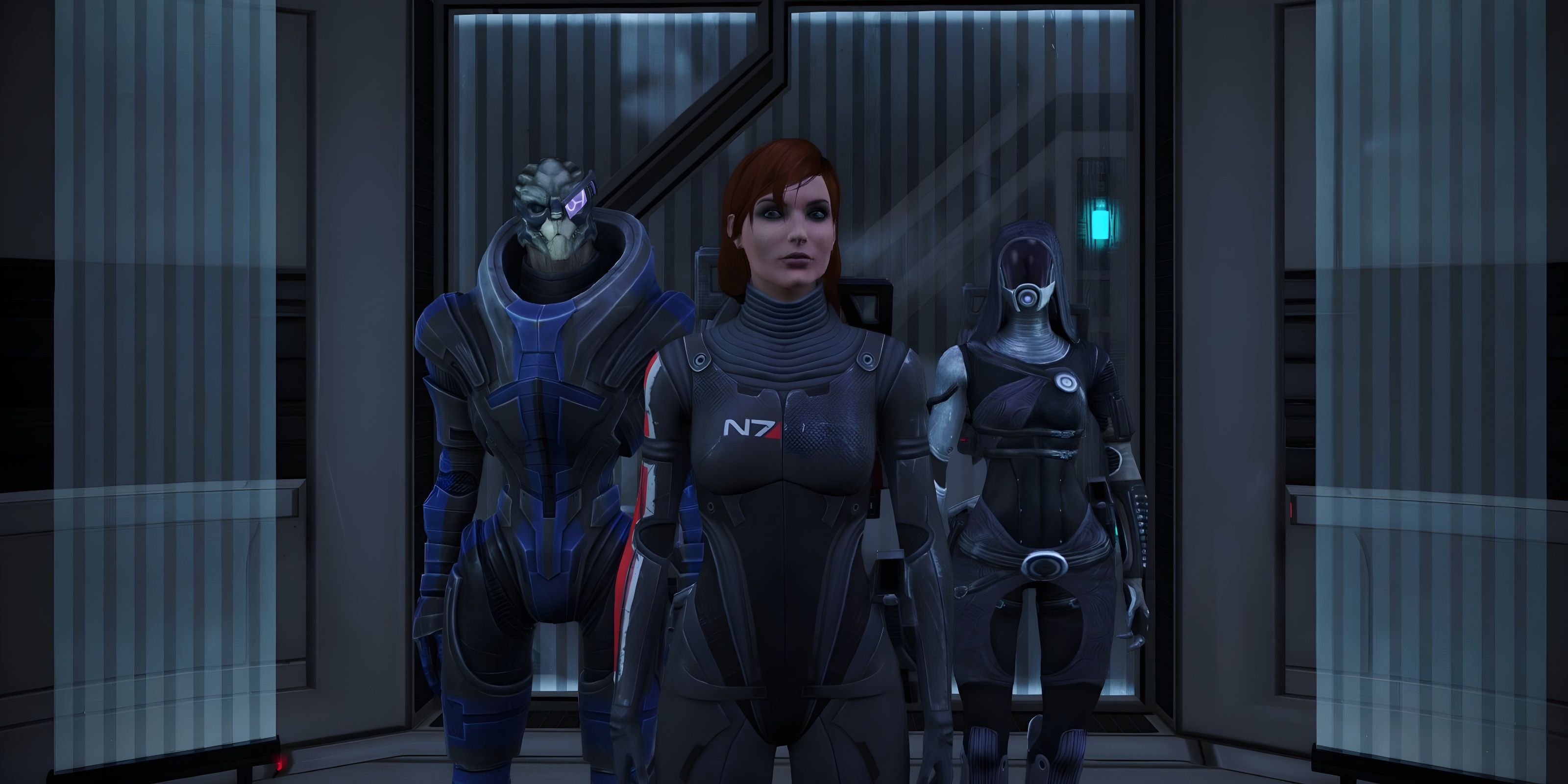 Mass Effect Citadel Elevator Shepard Garrus and Tali