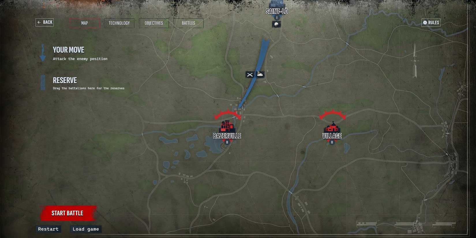 Image showcasing contents of the Conquest mode in Men of War 2