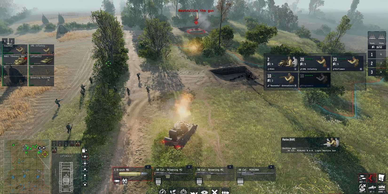 A tank firing at an artillery gun in Men of War 2
