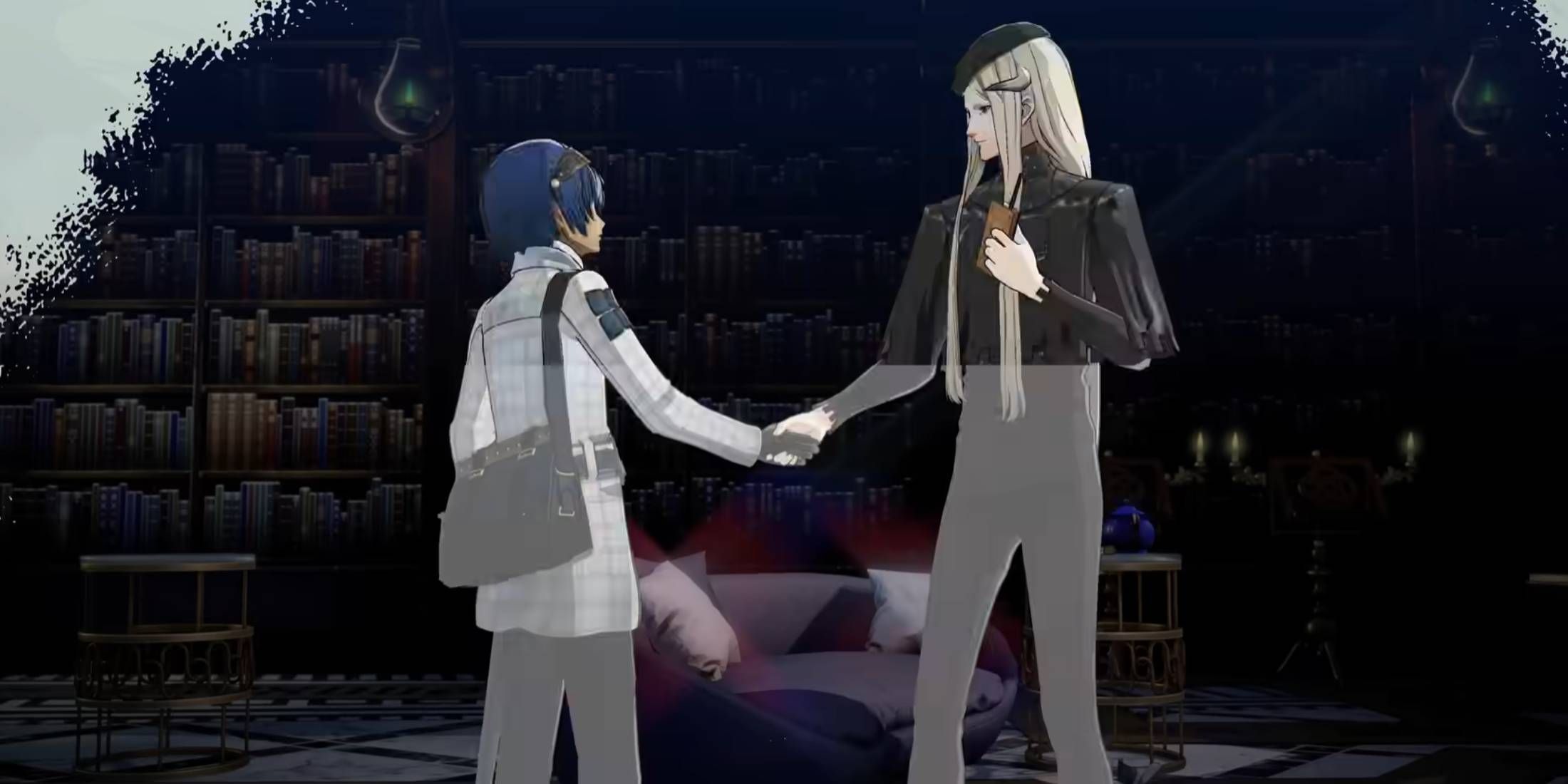 The protagonist shaking hands with another character in Metaphor: ReFantazio